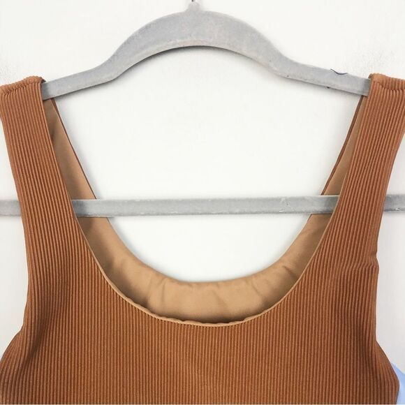 BEACH RIOT SPORT | Tessa Ribbed Crop Top Brown & Indigo Stripe Women’s Size S - Picture 5 of 10